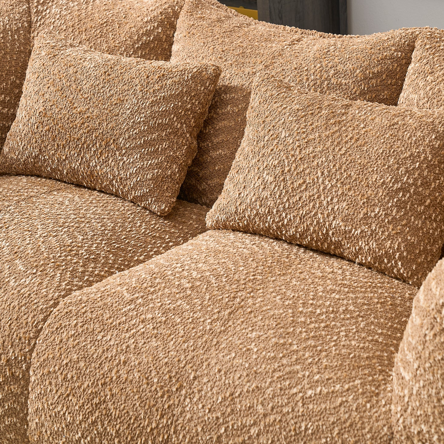 Comfortable Beanbag Chair for Two - Coffee Chenille Sofa