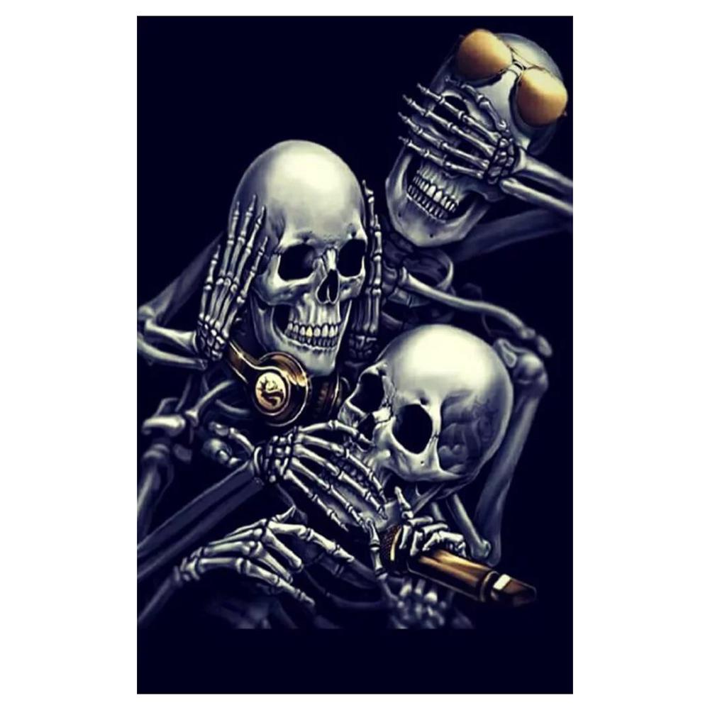 Diamond Painting Skull Girl Halloween Home Decor Kit - Arts & Crafts