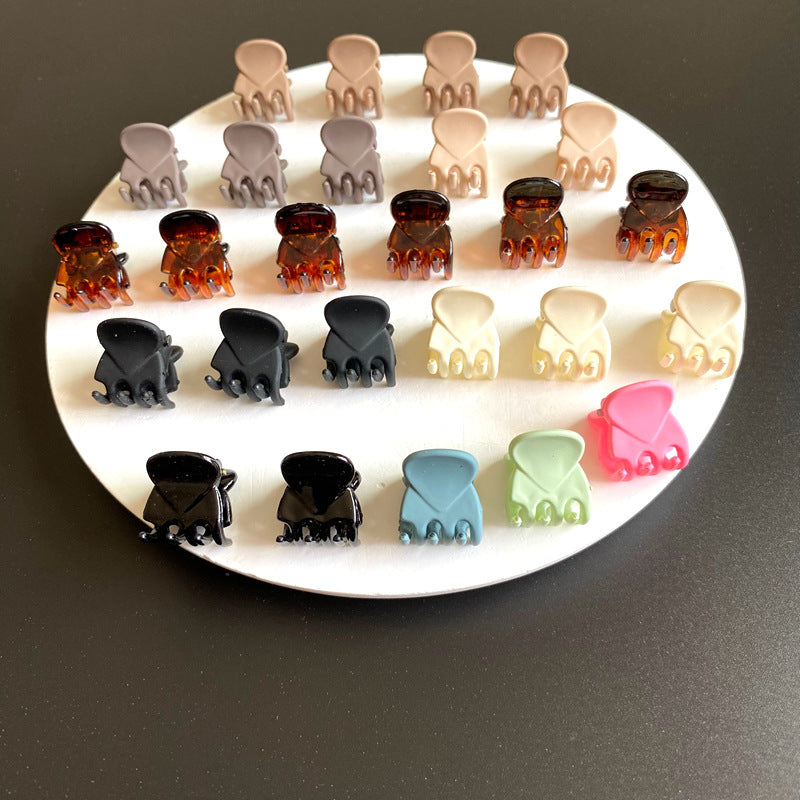 Mini Hair Claw Clips - Solid Color Plastic Hair Accessories for Kids & Adults