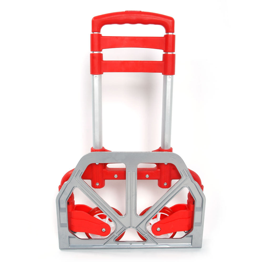 Foldable Aluminum Hand Truck with 165 lbs Capacity - Red Portable Trolley