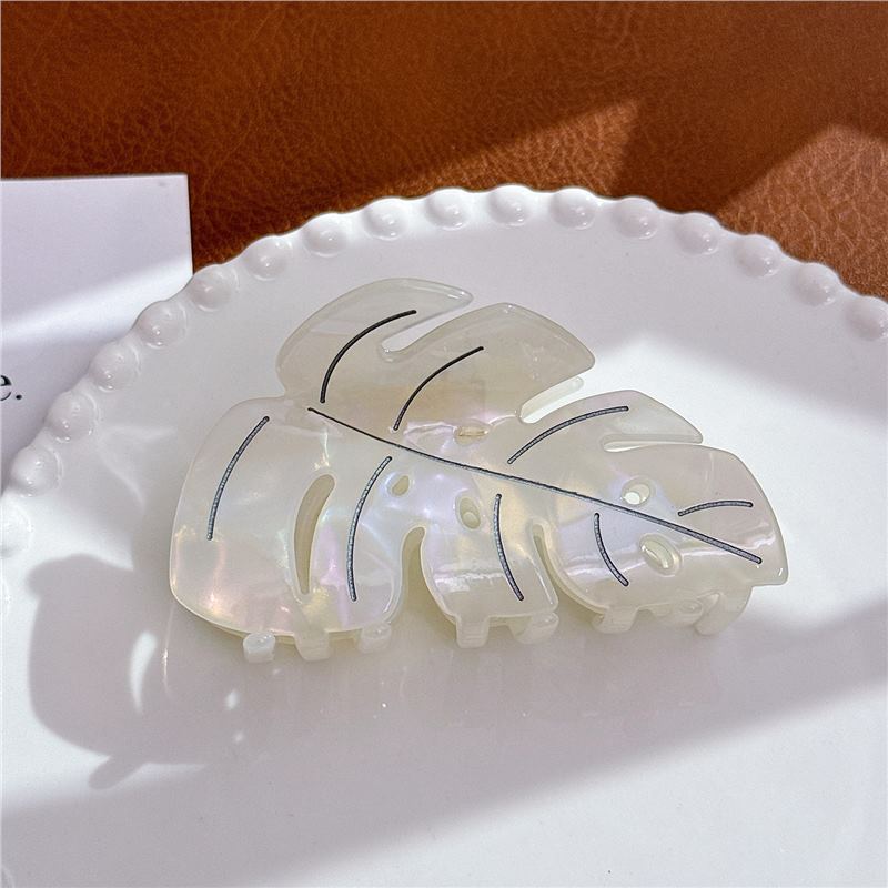 Colorful Acetate Leaf Barrettes - 9.3cm Hair Clips