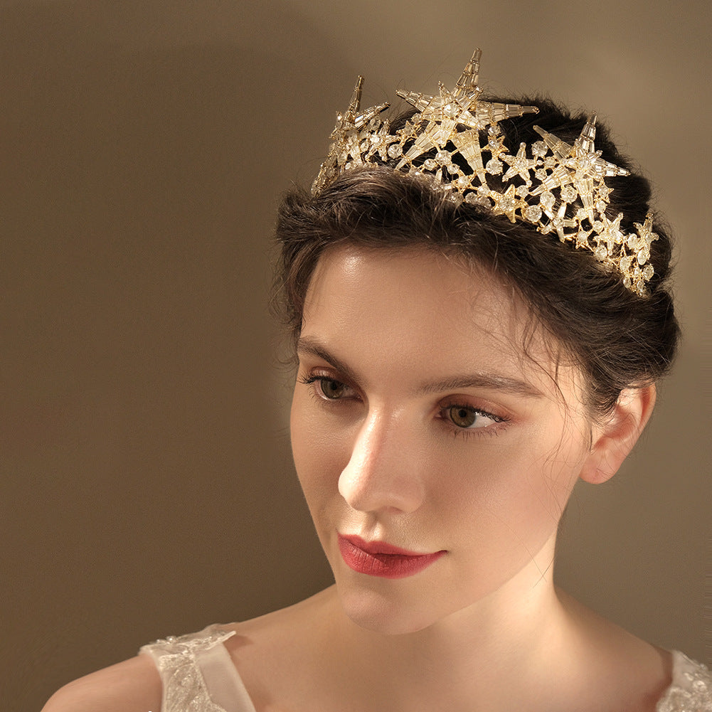 Rhinestone Crown Hair Accessory - Five-Pointed Star