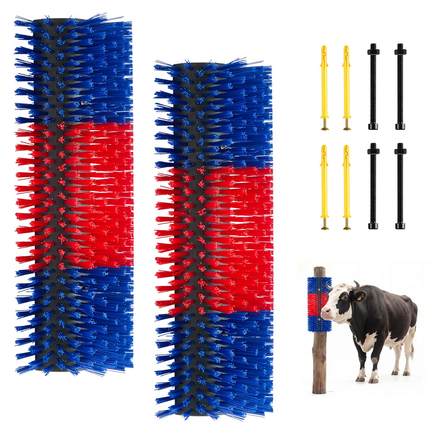 Livestock Scratching Brush Set - 2PCS Cow and Goat Back-Itch Relief Grooming Tool