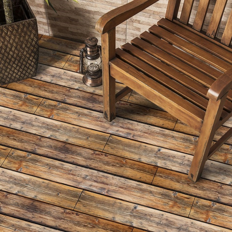 Wood Grain Waterproof Self-Adhesive Floor Stickers - 40pcs