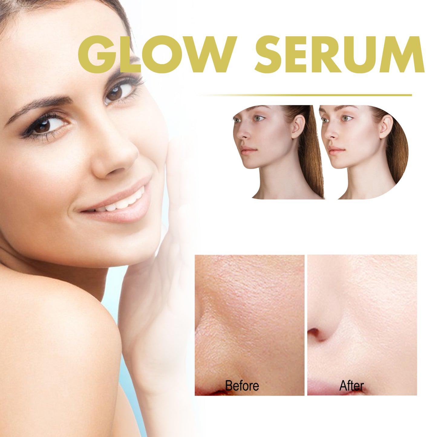 Glow Face Serum with Hyaluronic Acid - 30ml Hydrating & Brightening Essence
