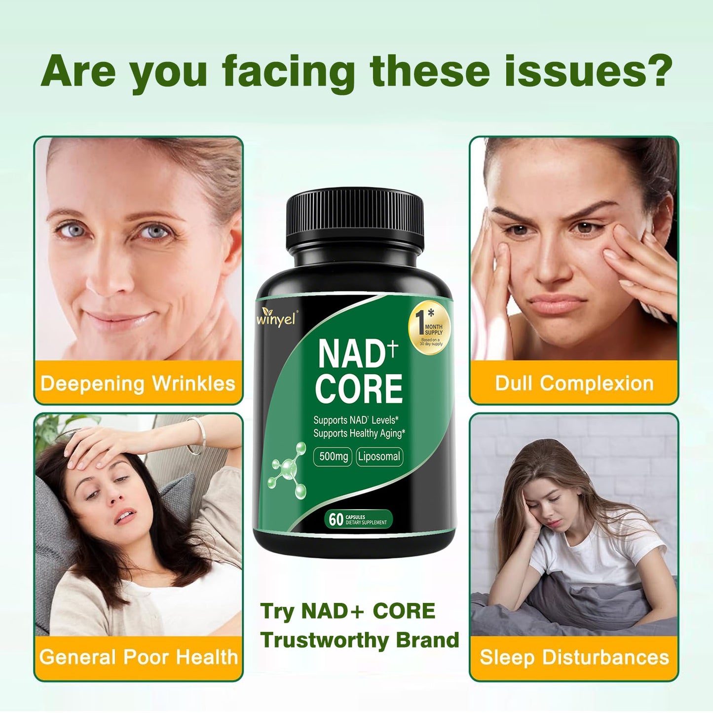 Liposomal NAD+ Enhancer Supplement - 60 Capsules for Energy & Healthy Aging