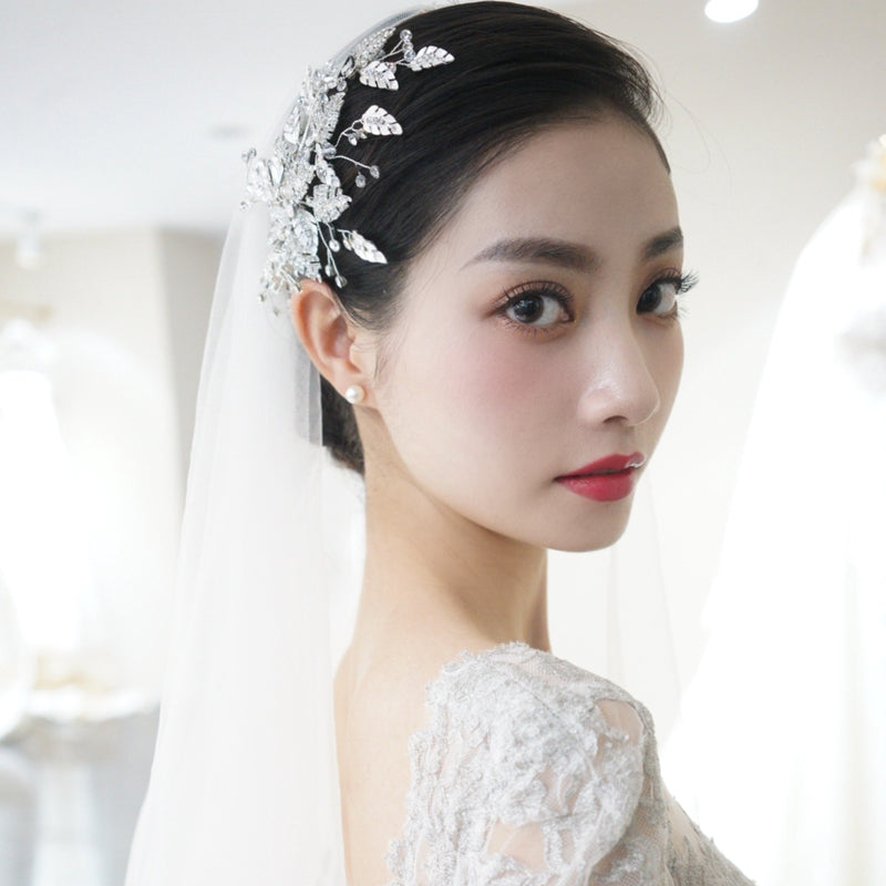 Silver Wedding Hair Clip Headband for Bridal Hair Accessories
