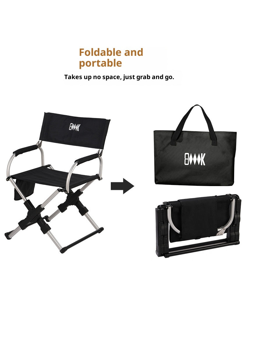 Outdoor Folding Aluminum Alloy Camping Chair with Armrest - Lightweight & Portable