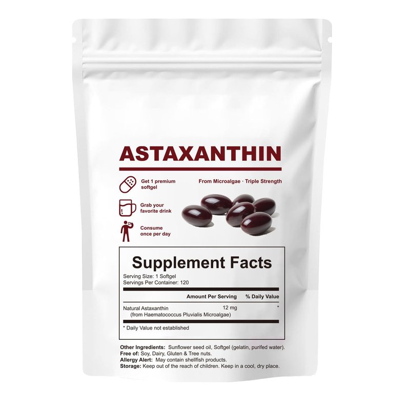 Astaxanthin 12mg Softgels - Antioxidant & Eye Support