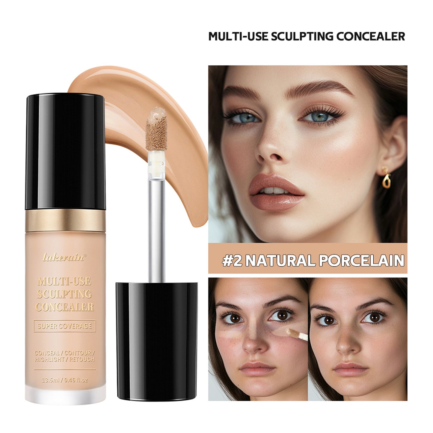 Hydrating Liquid Concealer for Dark Circles & Acne Spots - Multiple Shades
