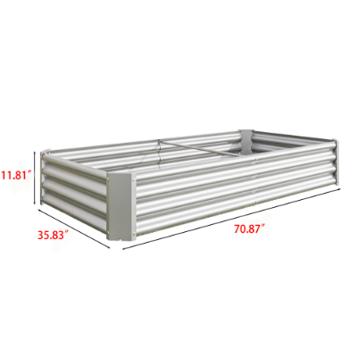 Large Metal Raised Garden Bed 6x3x1ft for Plants Vegetables Flowers Outdoor