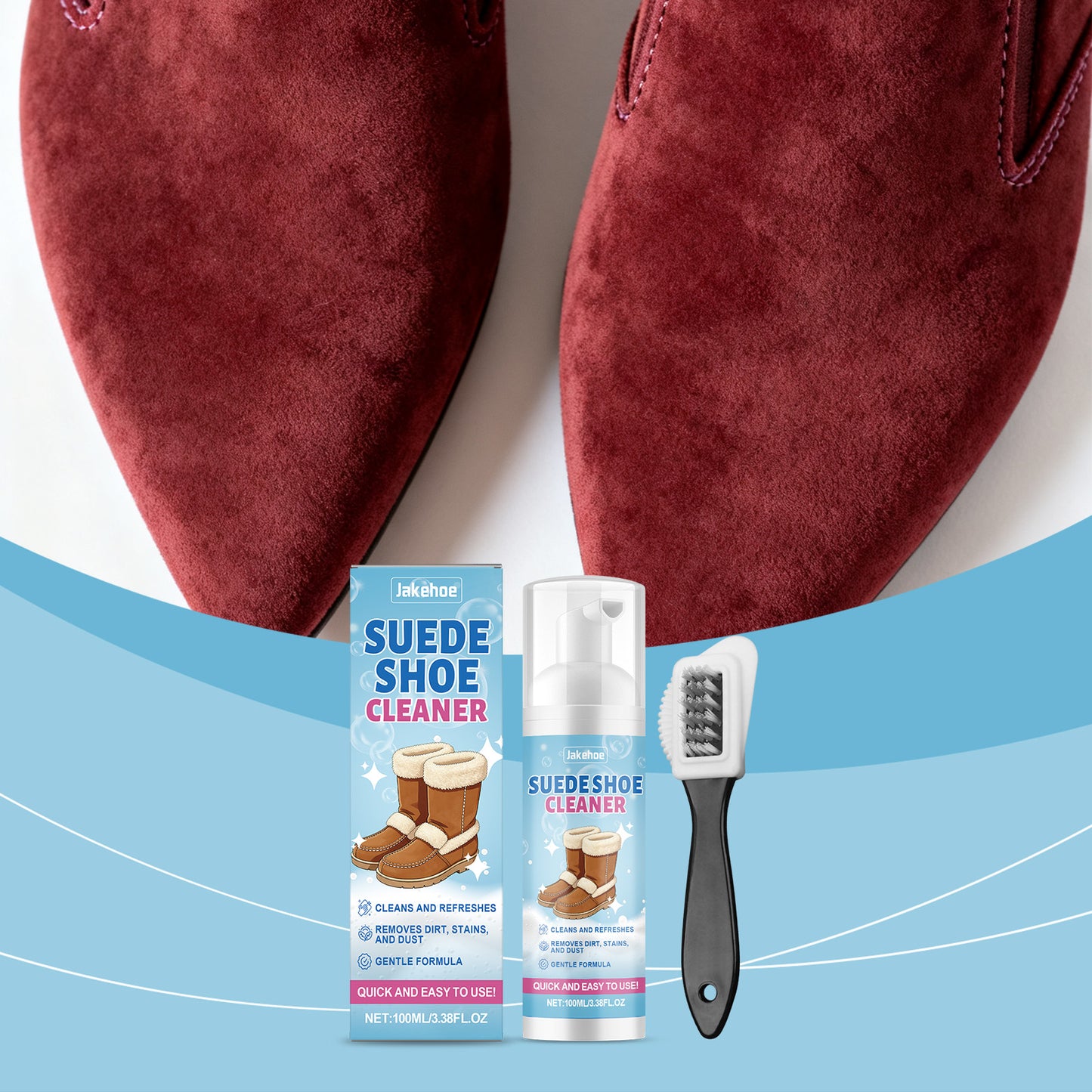 Suede Shoe Cleaning Set with 100ml Bottle & Brush - Shoe Care Kit
