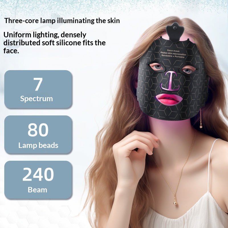 Wireless Portable LED Facial Mask Device with 7-Color Light Therapy