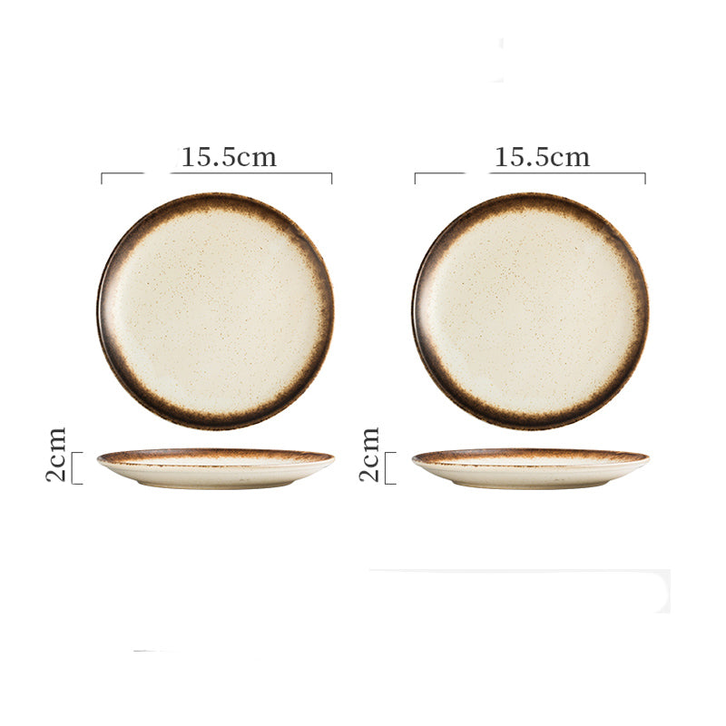 Ceramic Serving Plate Set - Shallow Porcelain Dish for Kitchen & Dining