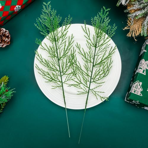 60 Pieces Artificial Pine Branches for Christmas Decoration