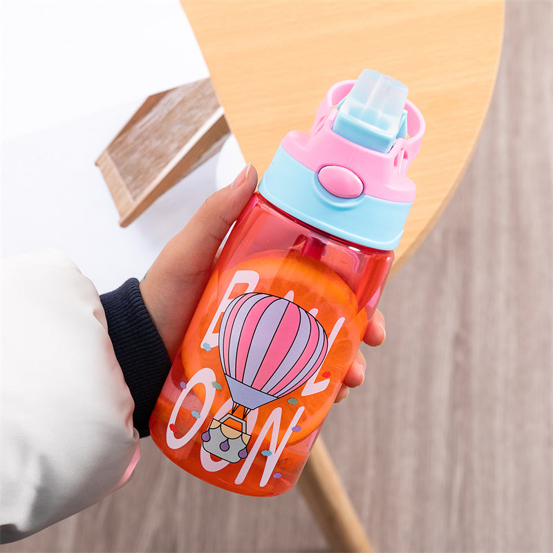 Children's Leak-proof Portable Plastic Straw Cup - Drop-proof, Reusable, Kids Drinkware