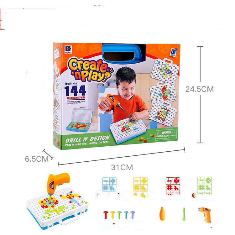 3D Plastic Electric Nut Toy Disassembly and Assembly Kit - Kids Educational Tool