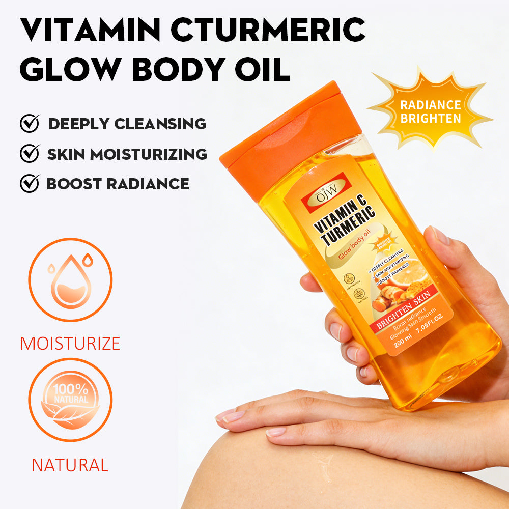 Turmeric Glow Body Oil - Nourishing Massage Oil for Dry Skin 200ml