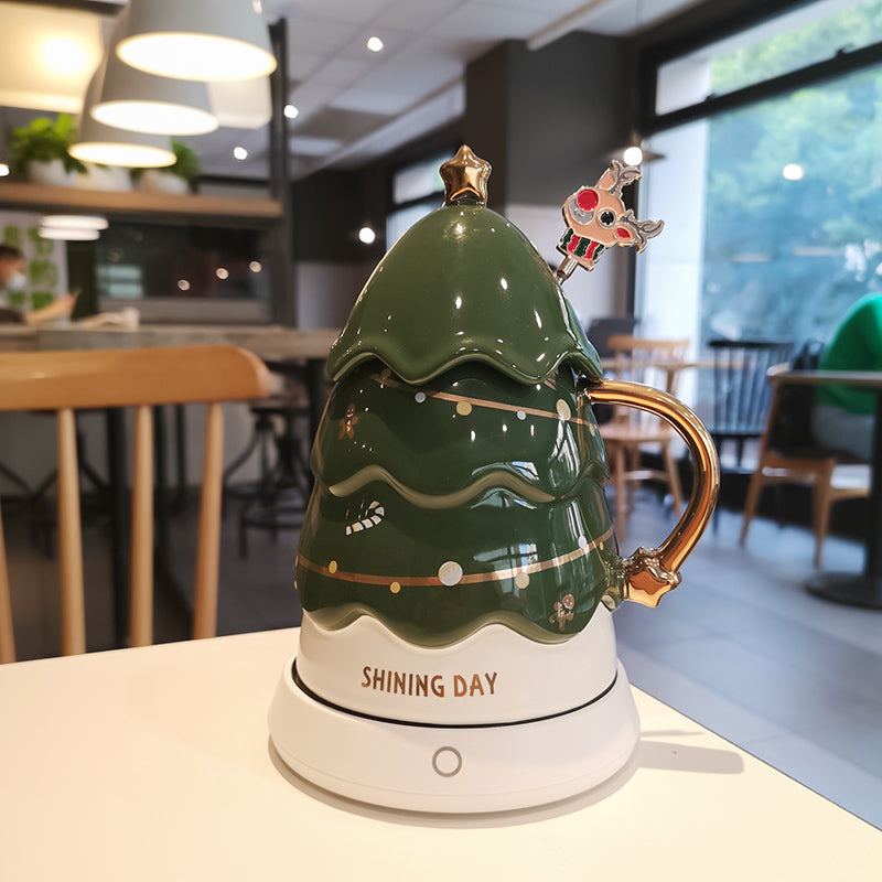 Cute Christmas Tree Cup - Creative Holiday Drinkware, Ceramic, 401-500mL