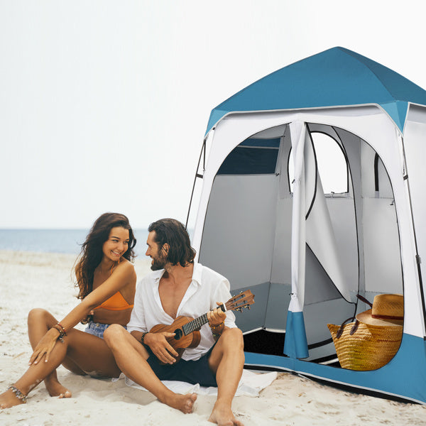 Portable Privacy Changing Tent - Blue & White