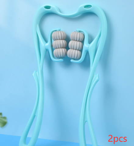 Manual 6-Roller Cervical Neck Massager - Deep Tissue Trigger Point Relief