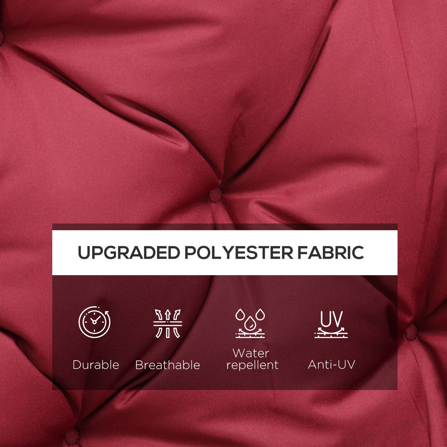59" x 38" Tufted Outdoor Bench Cushion - Wine Red