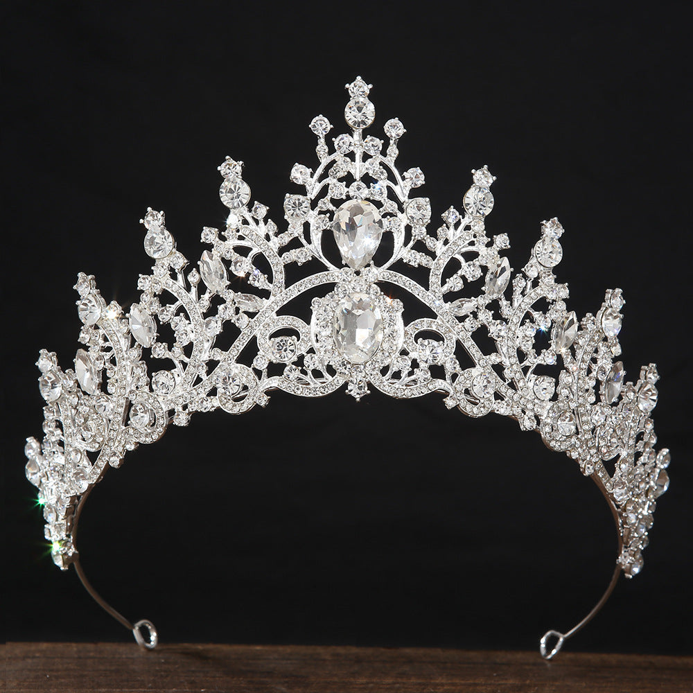 Shimmering Crystal Bridal Crown with White Rhinestones