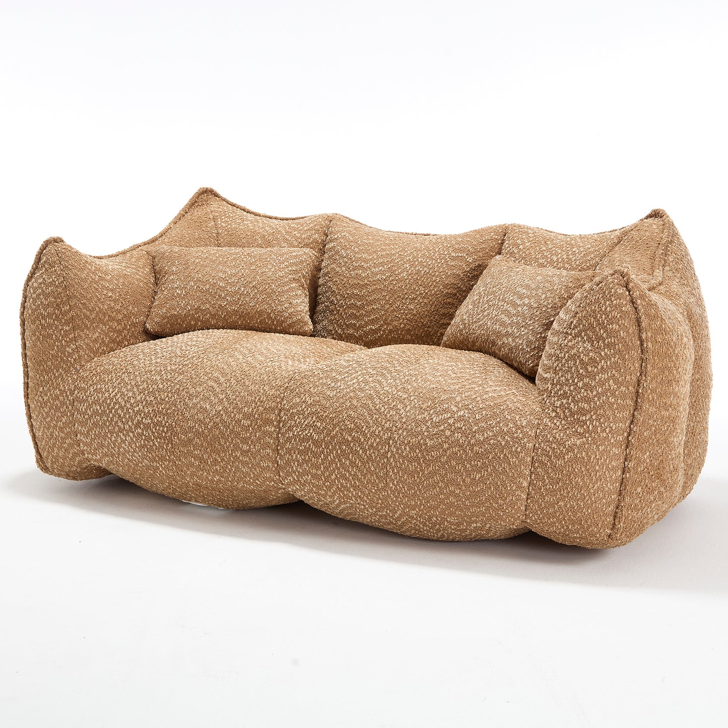 Comfortable Beanbag Chair for Two - Coffee Chenille Sofa