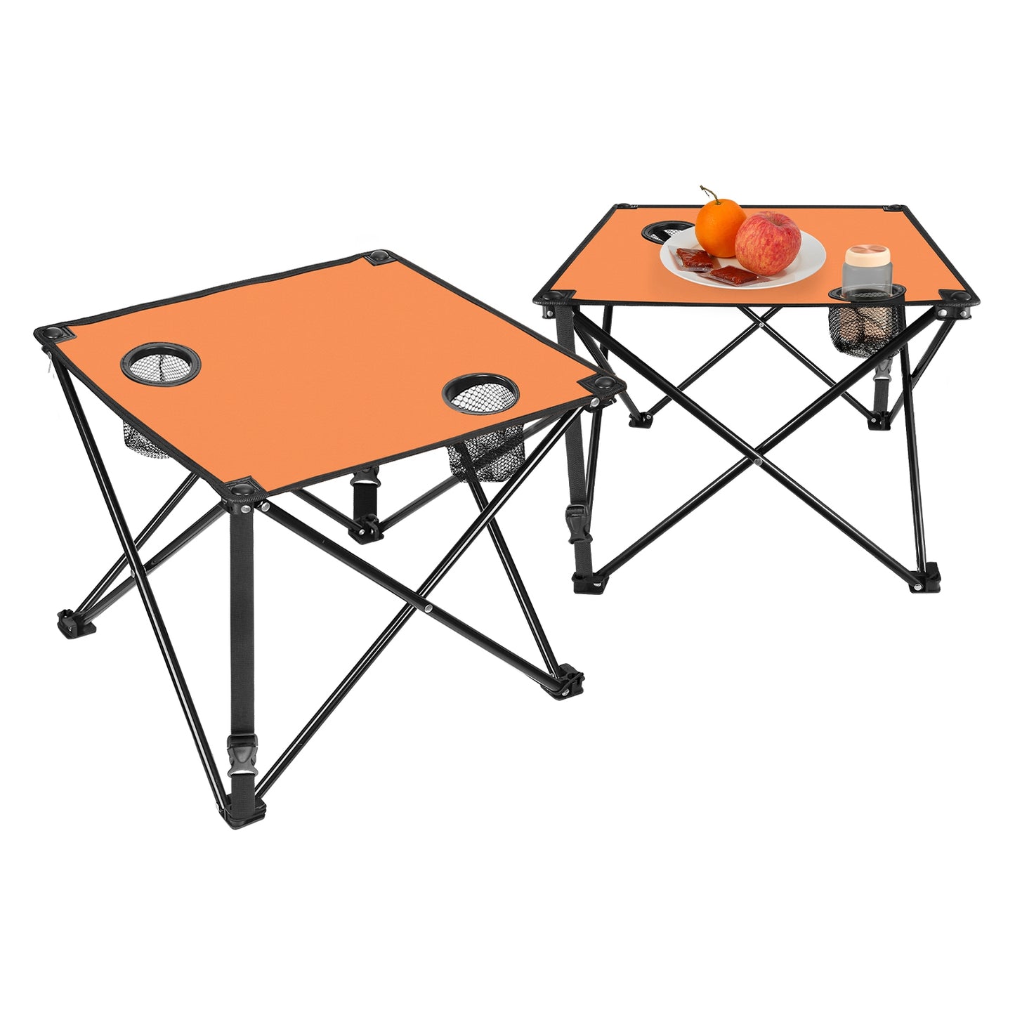 Portable Folding Camping Table with Cup Holders - Multiple Colors & Sets