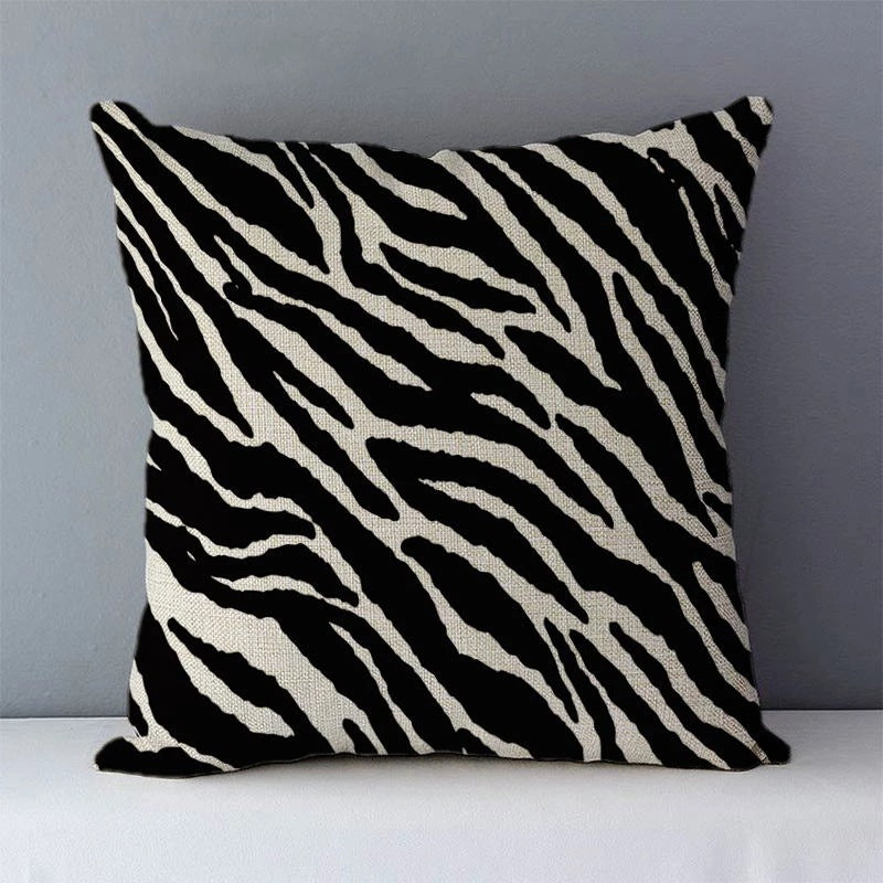 Geometric Abstract Pillow Cover - Modern Linen Cushion Case for Living Room & Bedroom