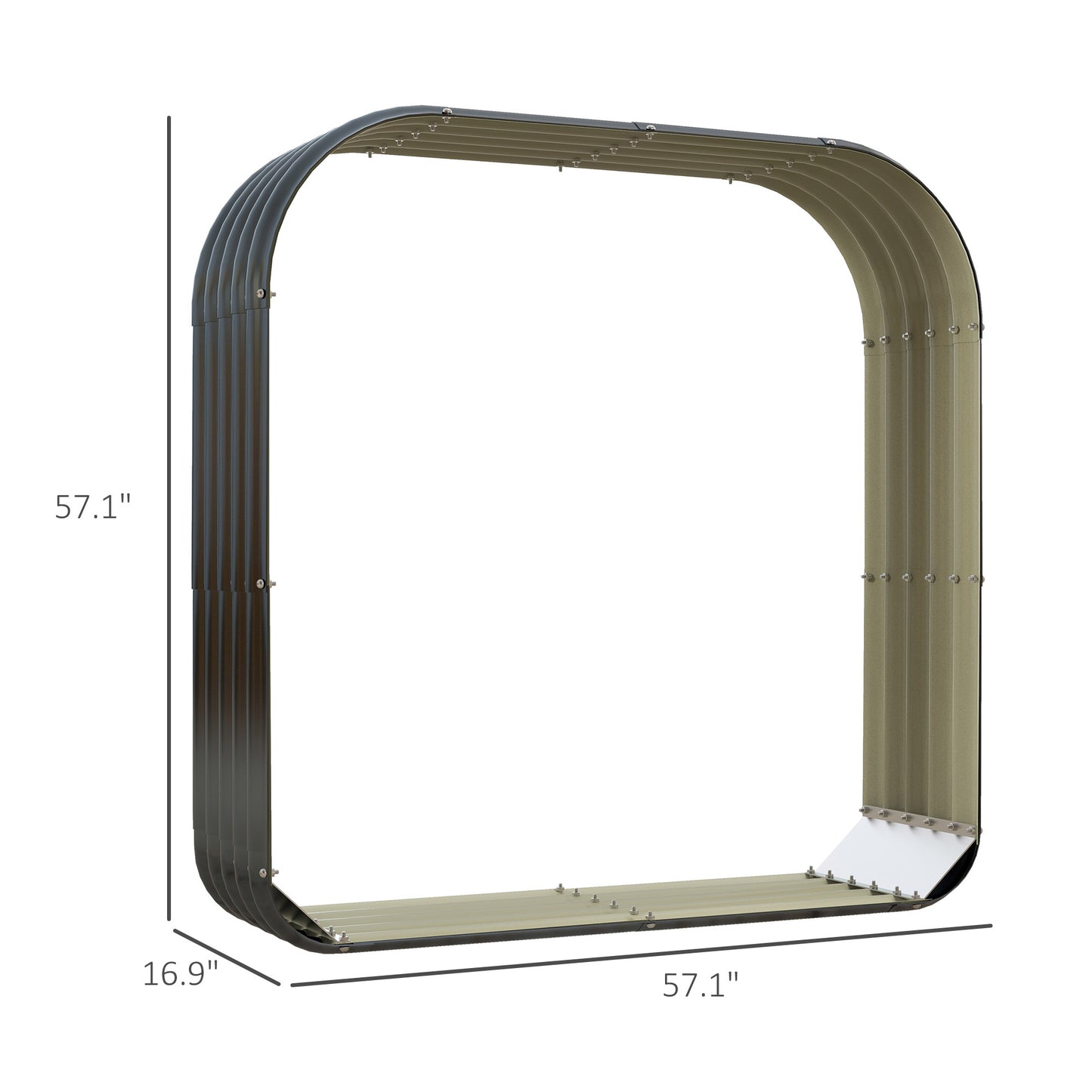 Galvanized Steel Firewood Storage Rack with Rubberized Edges - Weather Resistant Garden Tool