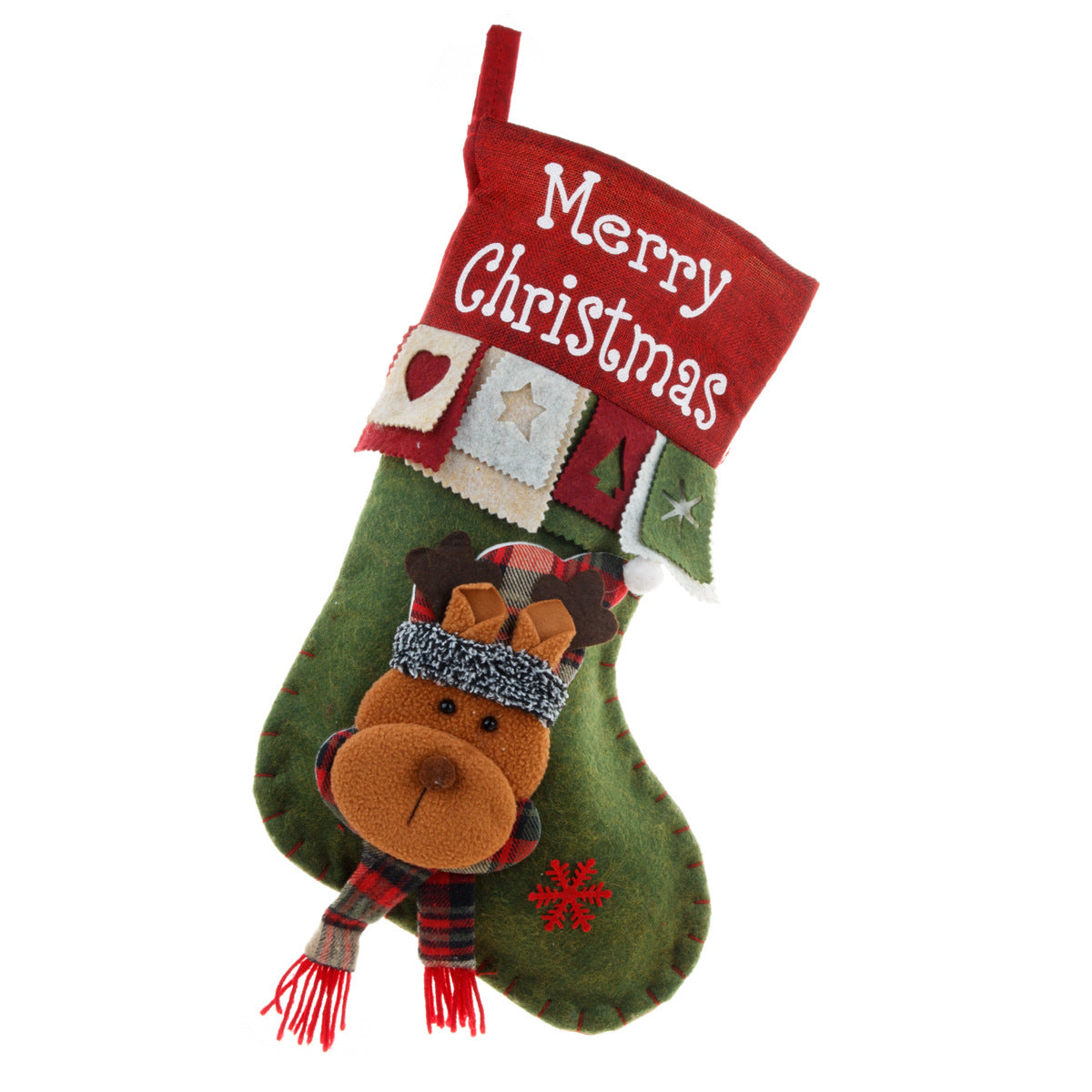 Festive Christmas Gift Bag Set - Santa, Snowman & Elk Styles, Cloth Material