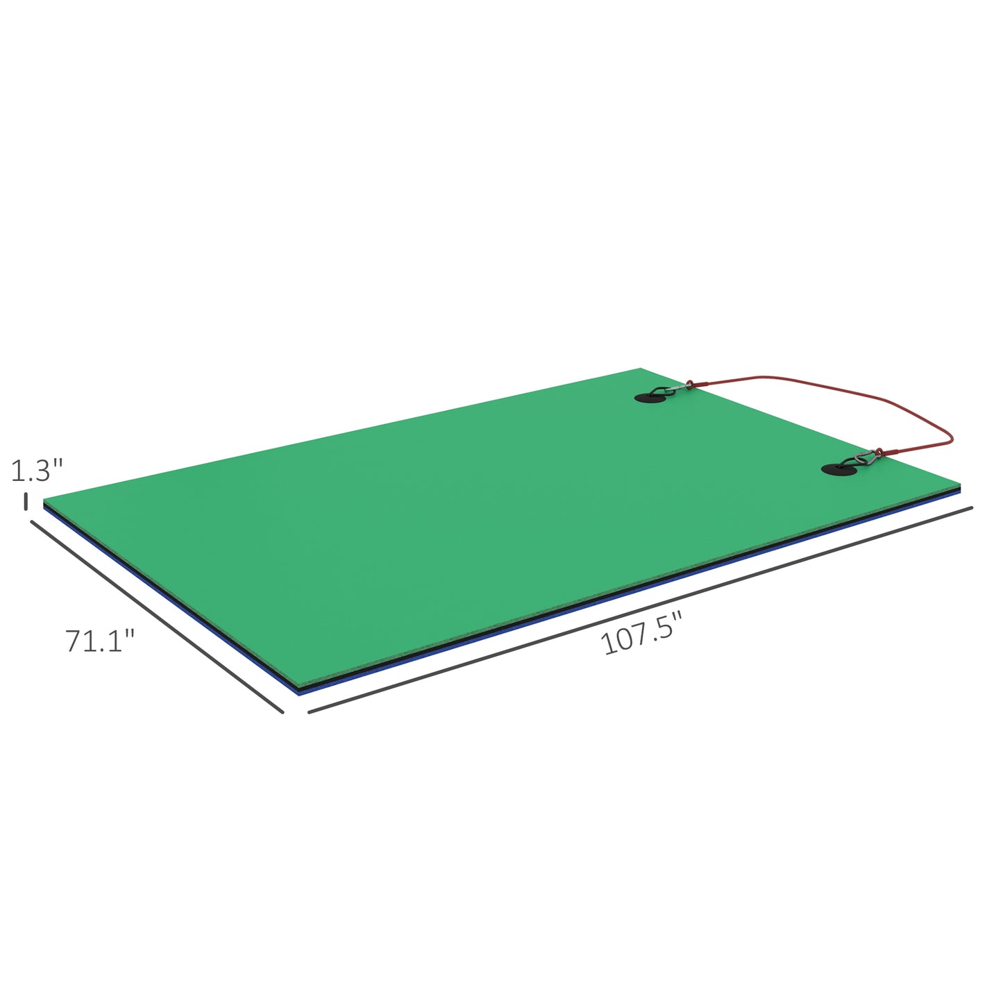 Lily Pad Floating Water Mat for 2 Adults - Green, 9 x 6 ft