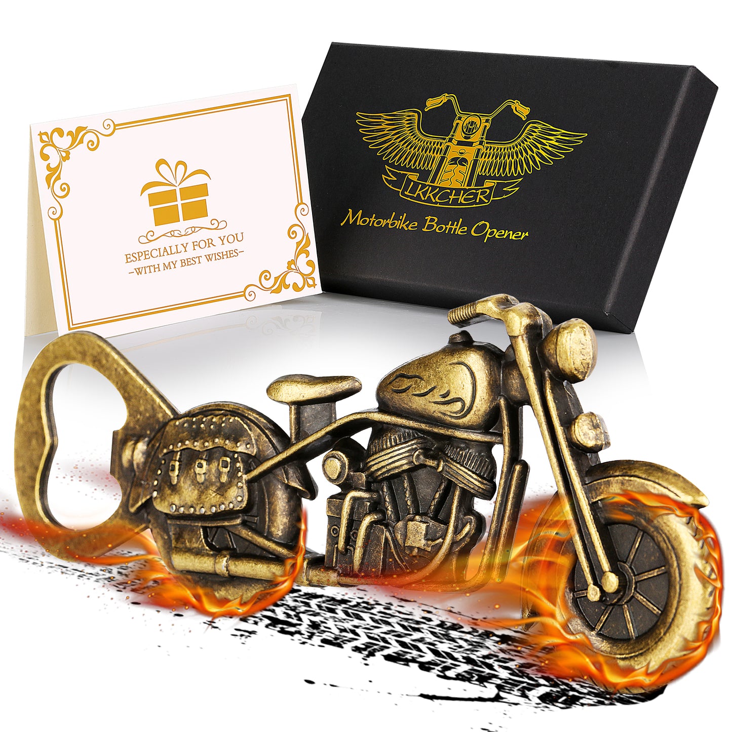 Motorcycle Beer Bottle Opener in Gift Box - Retro Bar Tool