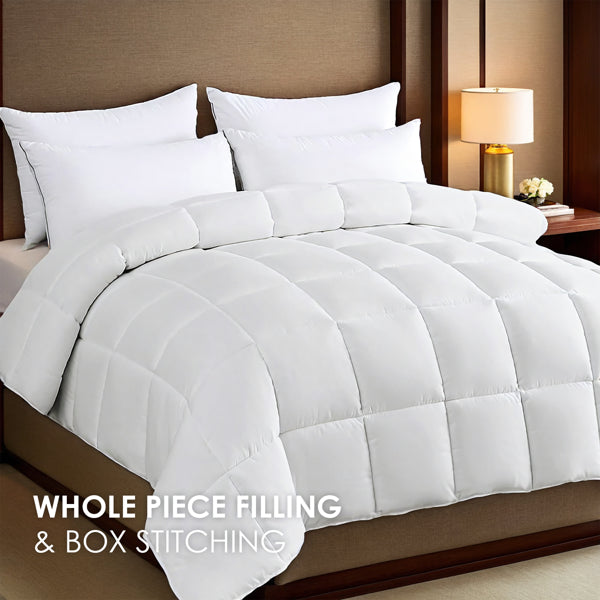 Luxury White Plump Duvet - Extra Large Checkered Quilting