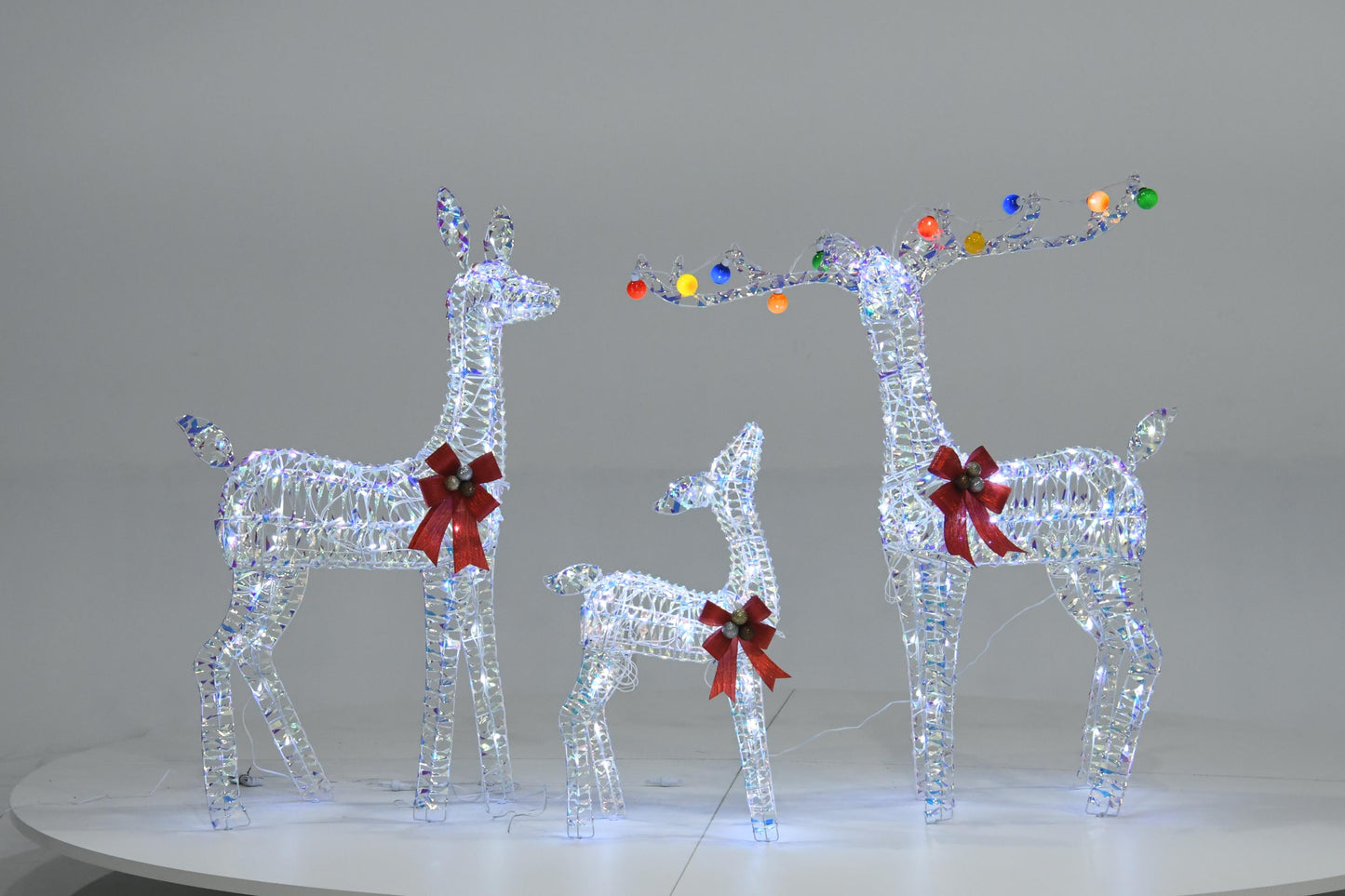 PVC Woven Reindeer Christmas Decoration Set - Indoor/Outdoor