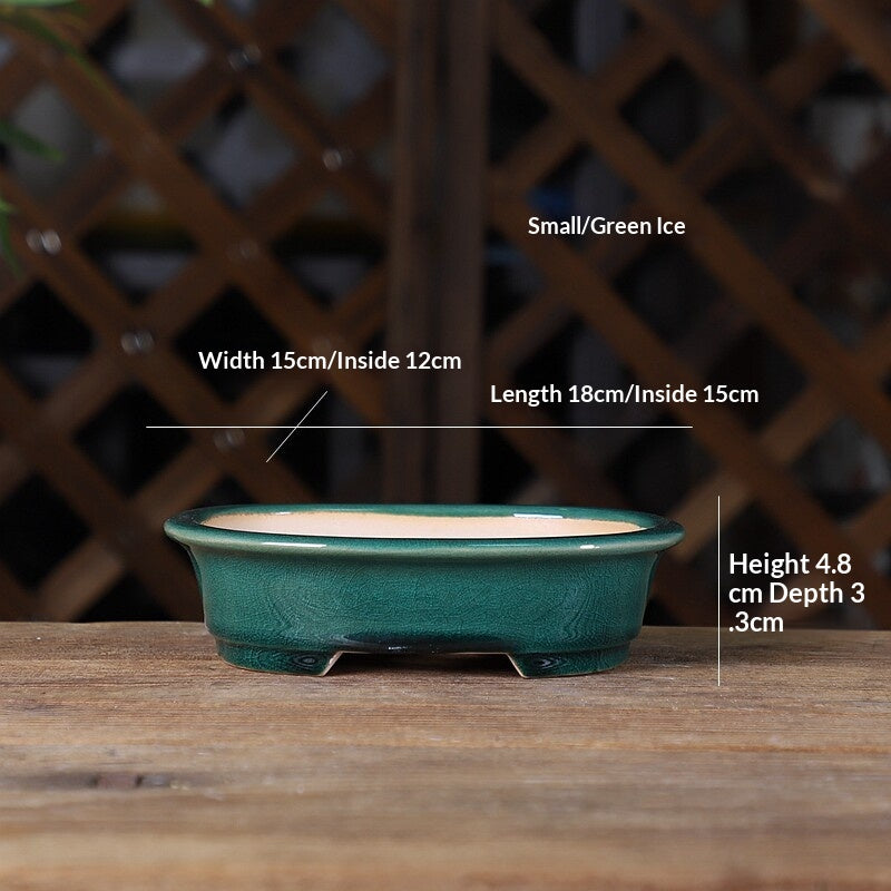 Portable Oval Yixing Clay Flower Pot for Home & Garden