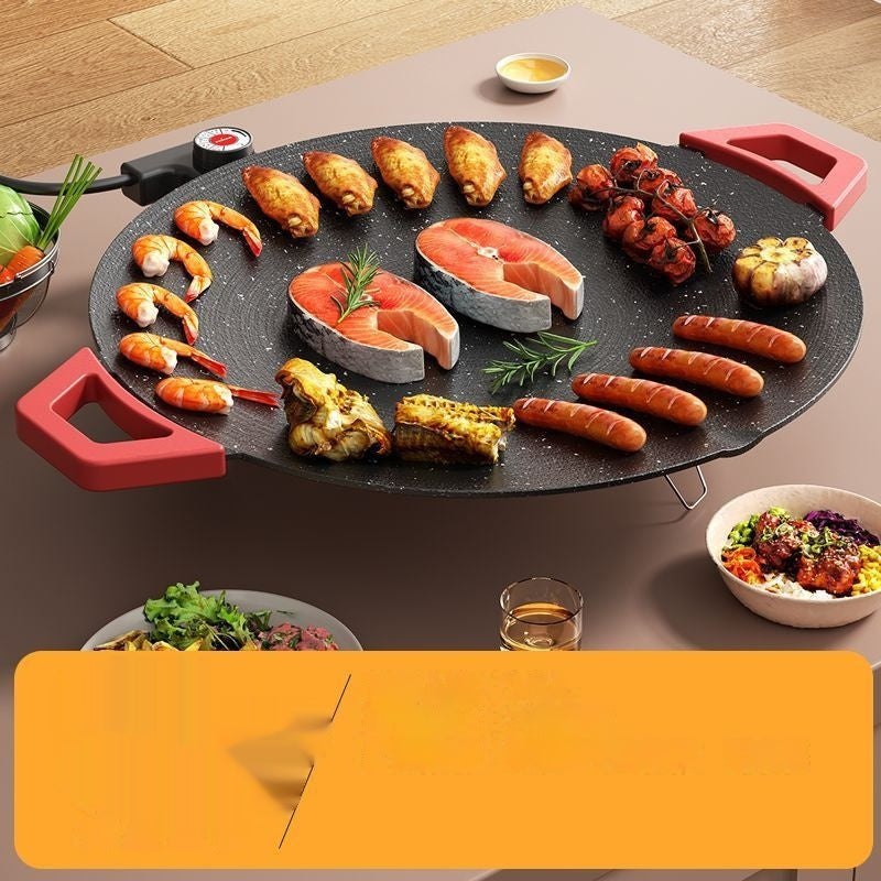 Korean Style Smoke-Free Barbecue Griddle for Home Use - Round Hot Plate