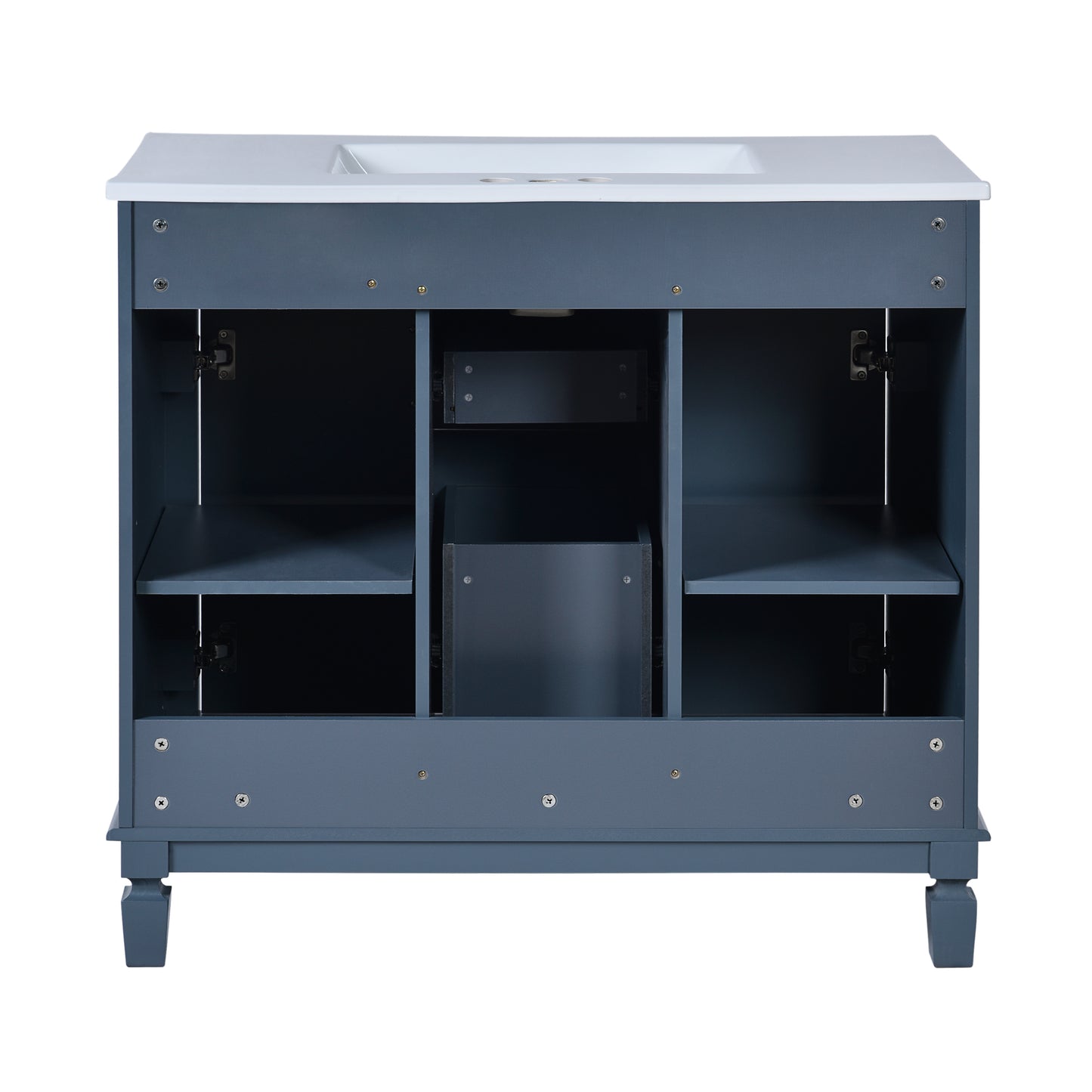36'' Modern Bathroom Vanity with Blue Sink & Mirror Cabinet