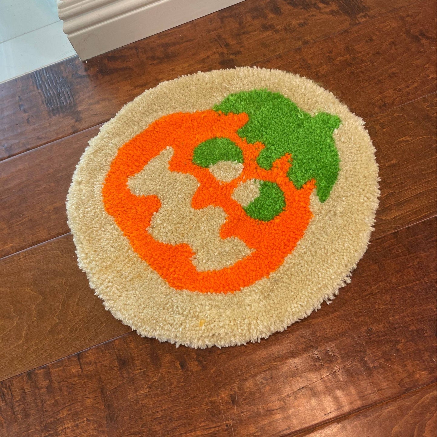 Halloween Door Mat - Pumpkin, Black Cat, Ghost Round Welcome Rug 60x60cm