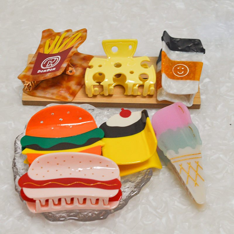 Hamburger Ice Cream Acetate Hairpin