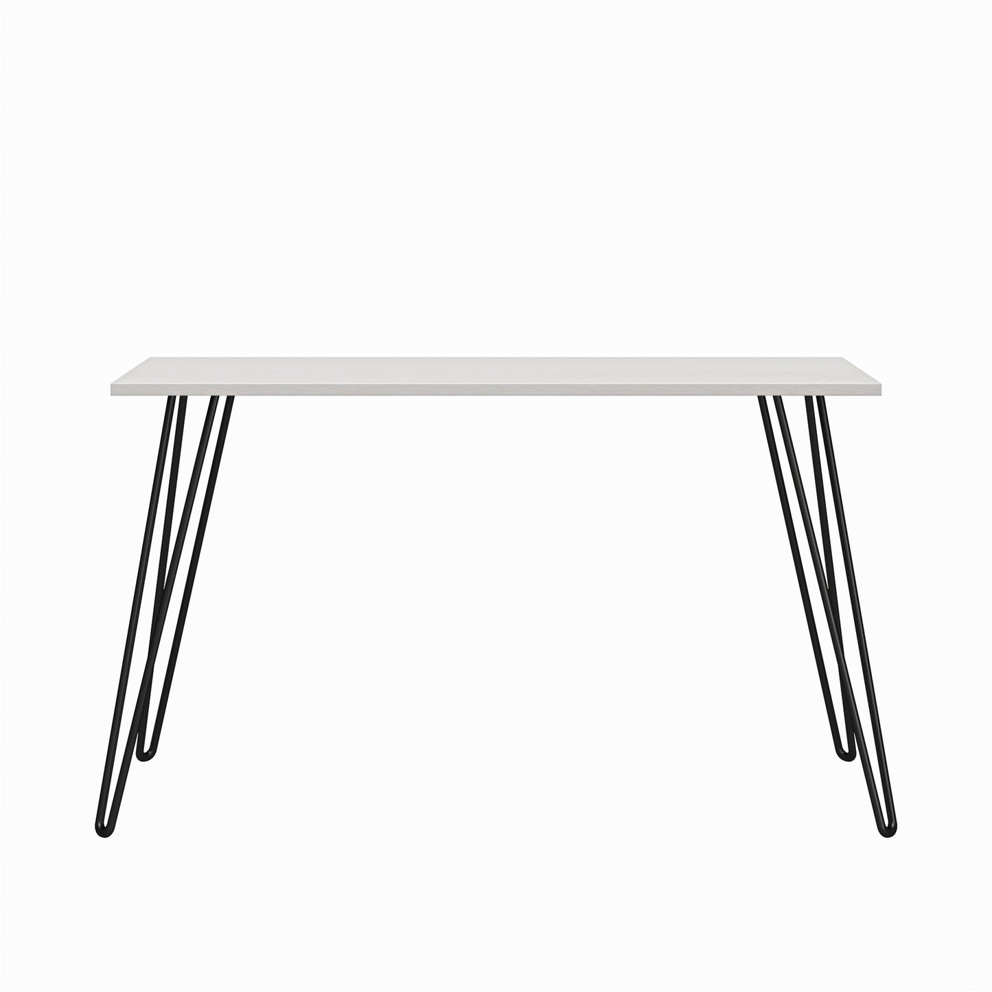 Writing Desk with Black Hairpin Metal Legs - White Oak