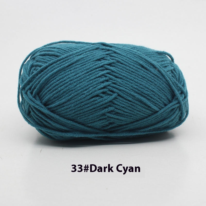Four-Strand Milk Cotton Crochet Yarn Balls for Craft Projects - Multiple Colors