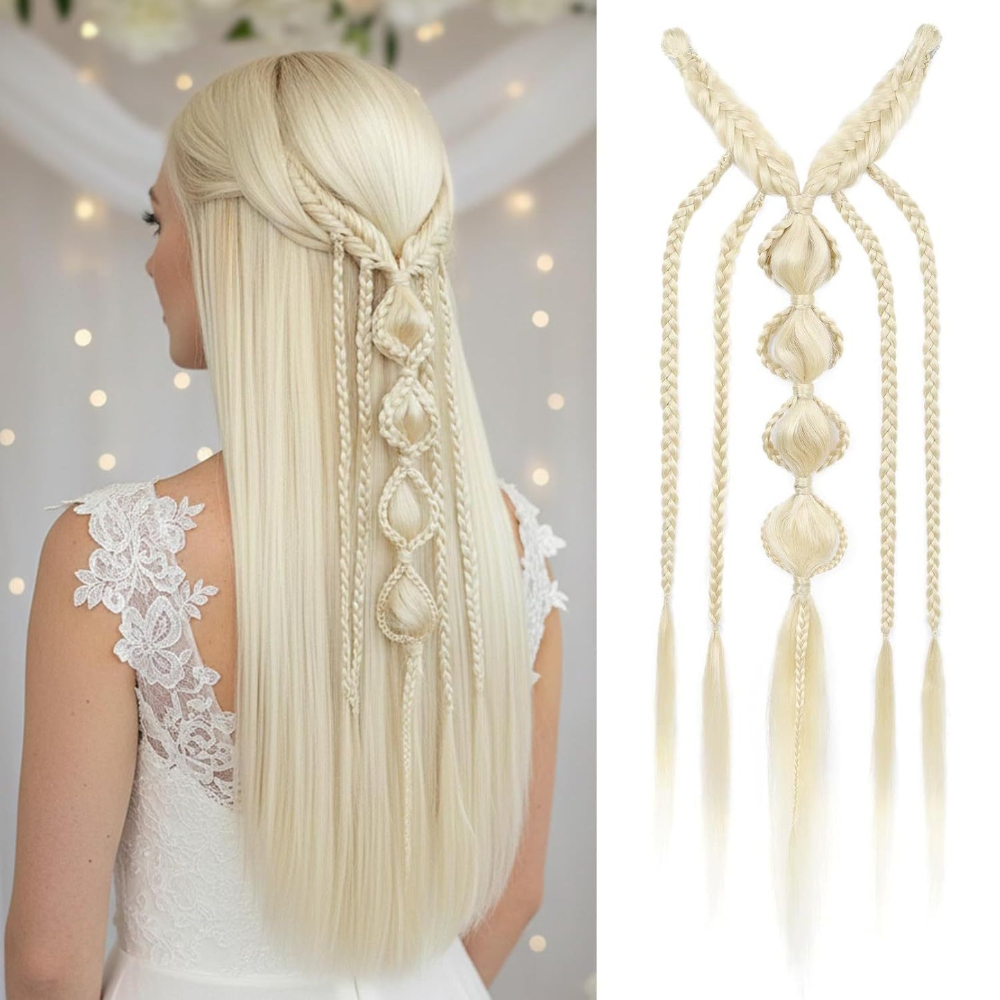 Bohemian Braided Synthetic Hair Wig for Women - High-Temperature Resistant Fiber