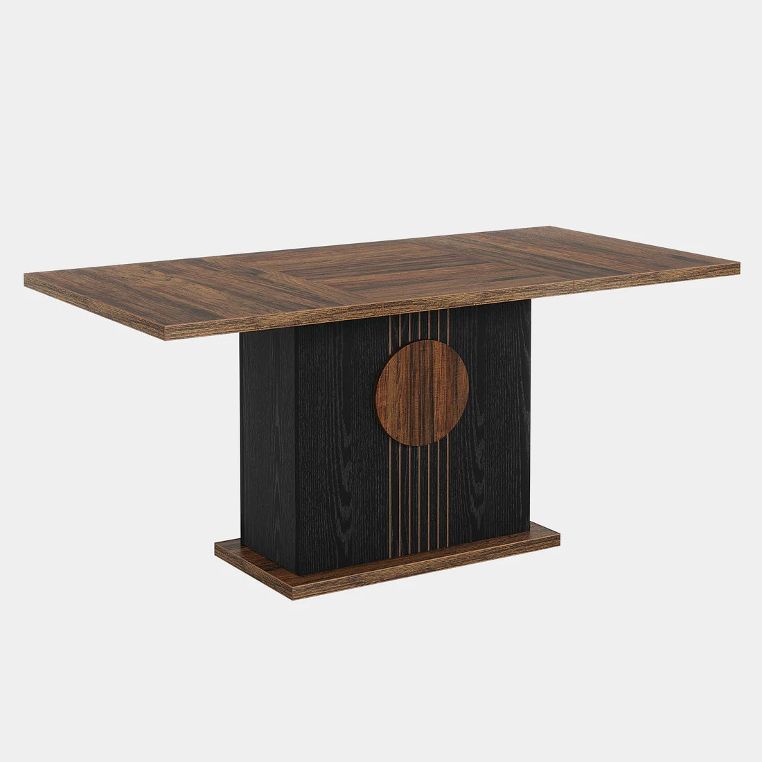 Rectangular Dining Table - Brown Wood Finish, Seats 4-6