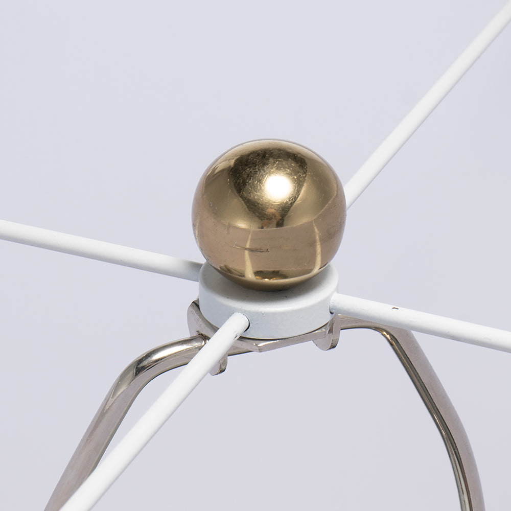 D18x31 Round Aluminum Sheet Gold Table Lamp With White Fabric Shade