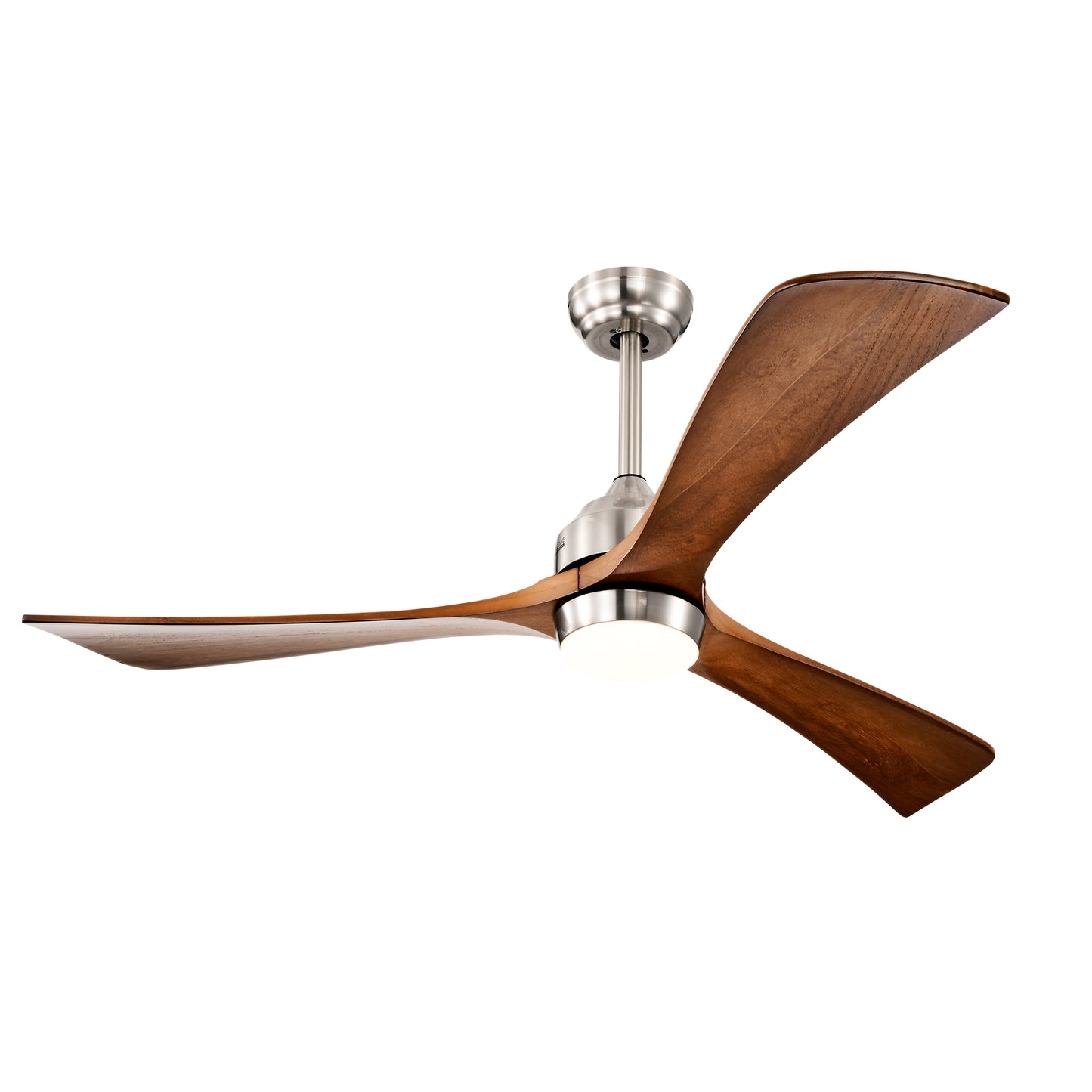 52" Solid Wood Ceiling Fan with Lights & Remote Control - Nickel
