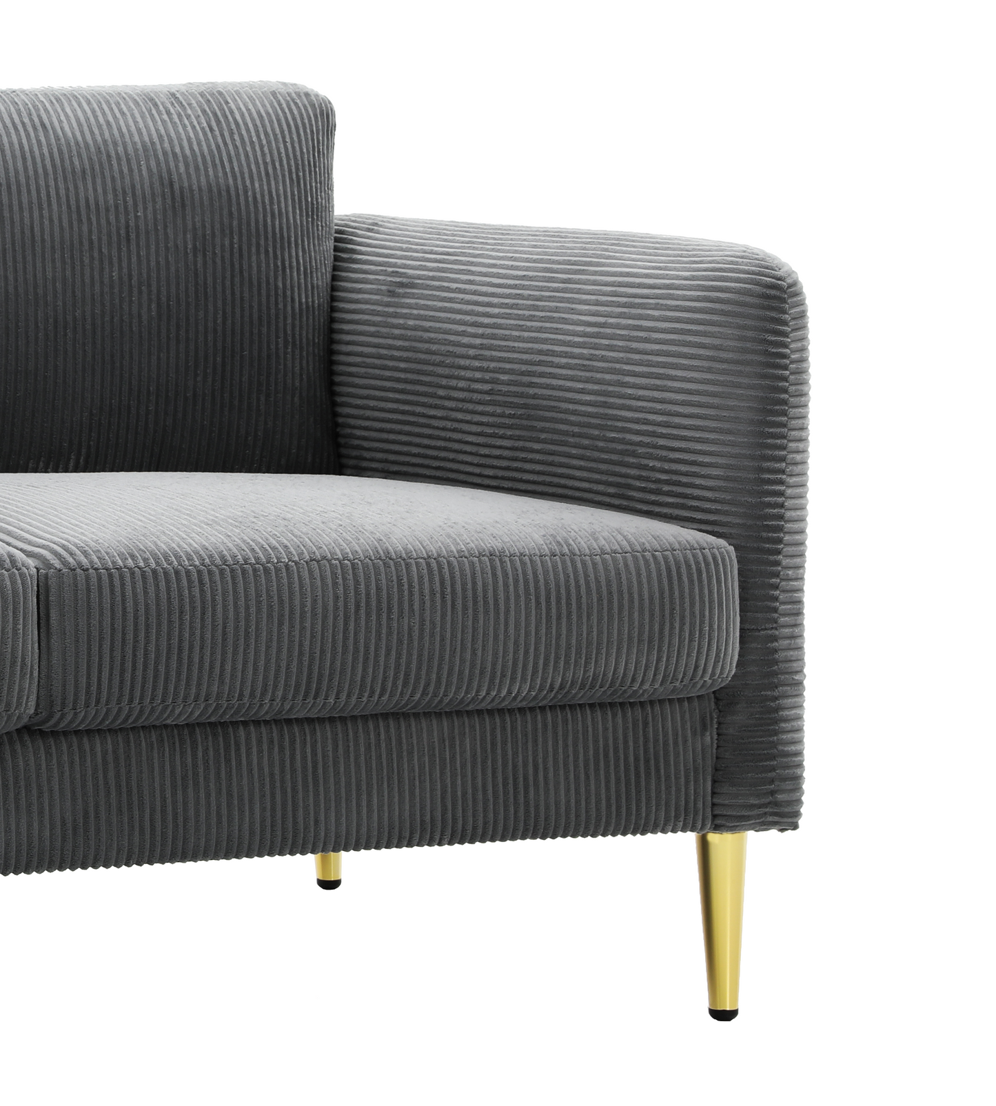 60.63 Wide Modern Corduroy Loveseat, Plush Upholstered Cushions,