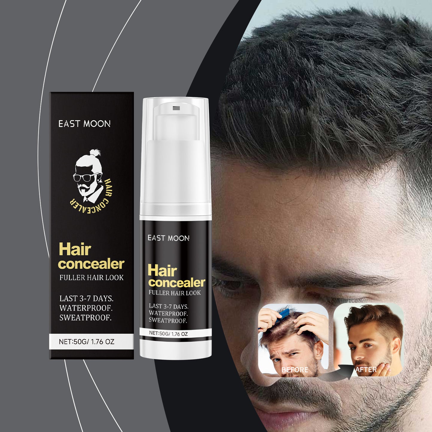 Black Scalp Concealer - 50g Hair Root Cover Up for Thinning Hair
