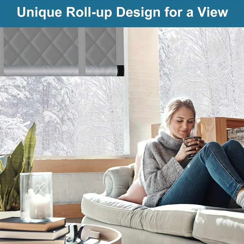 Insulated Roll-Up Door Curtain for Cold Weather Windproof Thermal Door Drape